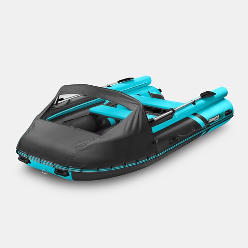Надувная лодка GLADIATOR E420X черно-бирюзовый