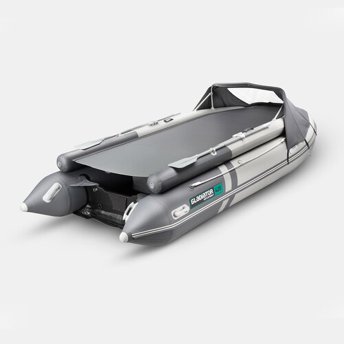 Надувная лодка GLADIATOR E420X PRO светло-темносерый